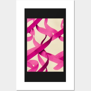 In October We Wear Pink - Pink Awerness Ribbons, best pattern for Pinktober! #7 Posters and Art